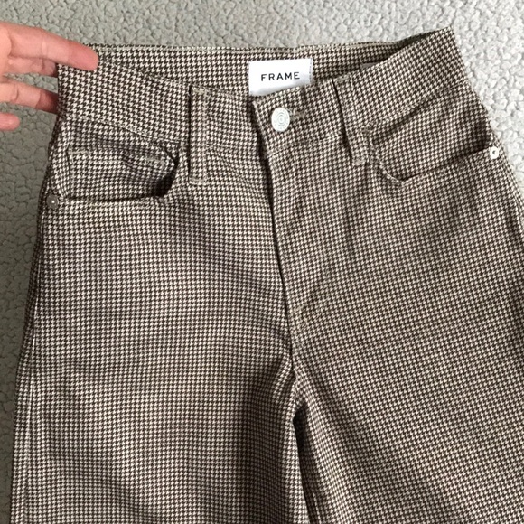 Frame Denim Brown Houndstooth Flare Jeans - Picture 6 of 16